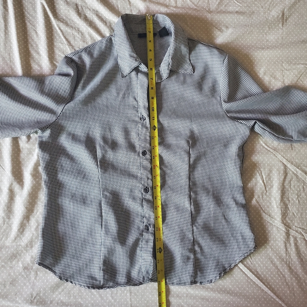 Y2K The Limited Women's Houndstooth Button Up Top Size XL Career Preppy Academia - Picture 12 of 12